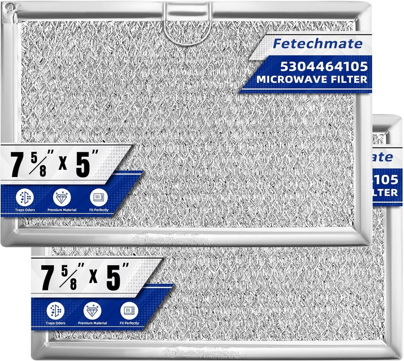 Fetechmate WB06X10608 5304464105 Microwave Grease Filter fit for Frigi.daire G.E Microwave by Replace 5304517871 5304478913 5304509444 5 x 7-5/8 Microwave Grease Filter, Pack of 2 - Image 1